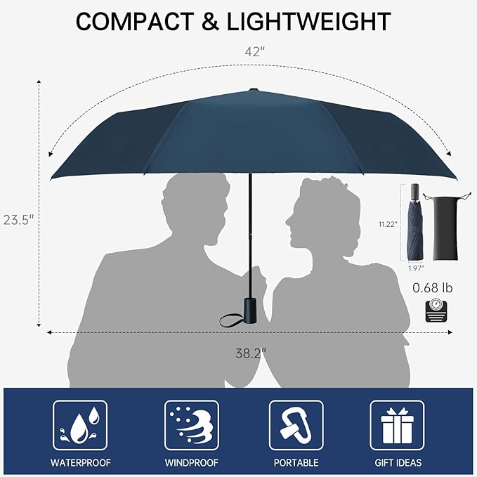 Compact Travel Umbrella, Small Pocket Mini Umbrella for Purse Wallet, UV Sun Rain Umbrellas for Backpack, Portable Folding Umbrellas for Women Kids