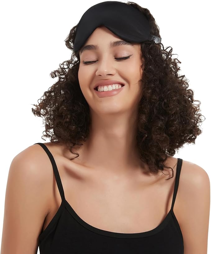 Alaska Bear Sleep Mask Silk Cover Eye Contour for Pressure-Free Sleeping, Upgrade Over Conventional Flat Satin Eye Masks, Machine Washable