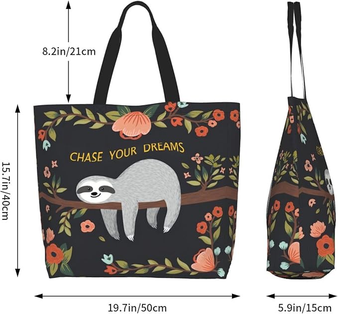 Large Tote Bag for Women Portable Beach Bag Reusable Grocery Bags Funny Gift Bag for Shopping Gym Travel