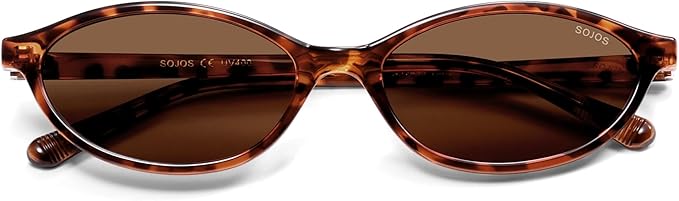 SOJOS TR90 Ultra Light Flexible Sunglasses for Women Retro Oval Polarized Cat Eye Vintage Shades UV400 Protection Comfort Fit