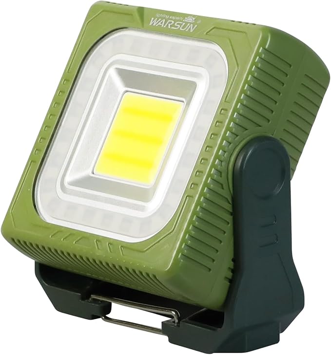 WARSUN 1000 Lumens Rechargeable Work Light – Portable LED Camping Lantern with Tripod Mount, Type-C Charging, Magnetic Base, Hanging Hook, Multi Lighting Modes,for Outdoor,Hiking,Camping