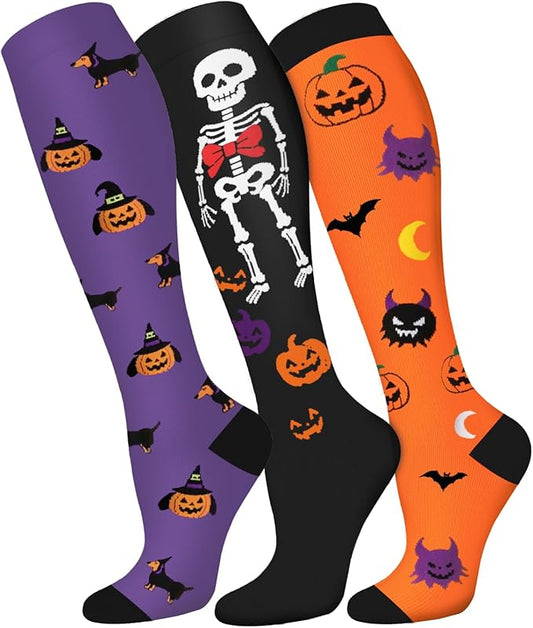 FuelMeFoot 3 Pack Copper Compression Socks - Compression Socks Women & Men Circulation - Best for Medical,Running,Athletic