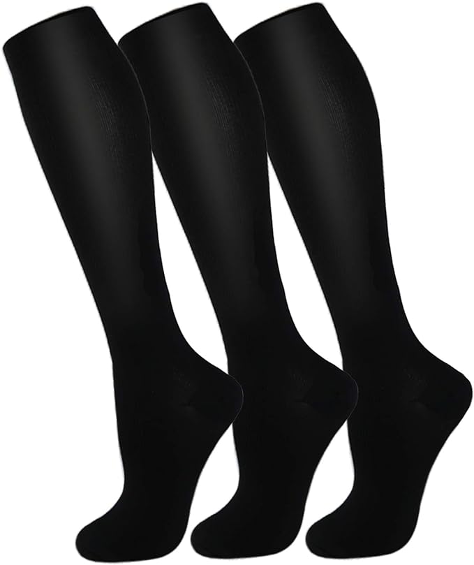 FuelMeFoot 3 Pack Copper Compression Socks - Compression Socks Women & Men Circulation - Best for Medical,Running,Athletic