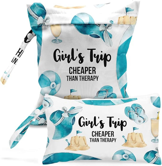 Wet Bag, Wet Dry Bag, Wet Bag for Swimsuit, Travel, Beach, Pool, Diapers, Dirty Yoga Gym Clothes, Toiletries, Makeup Bag, Waterproof Reusable Beach Bag Ocean Starfish Decor, 2 Pcs Set.