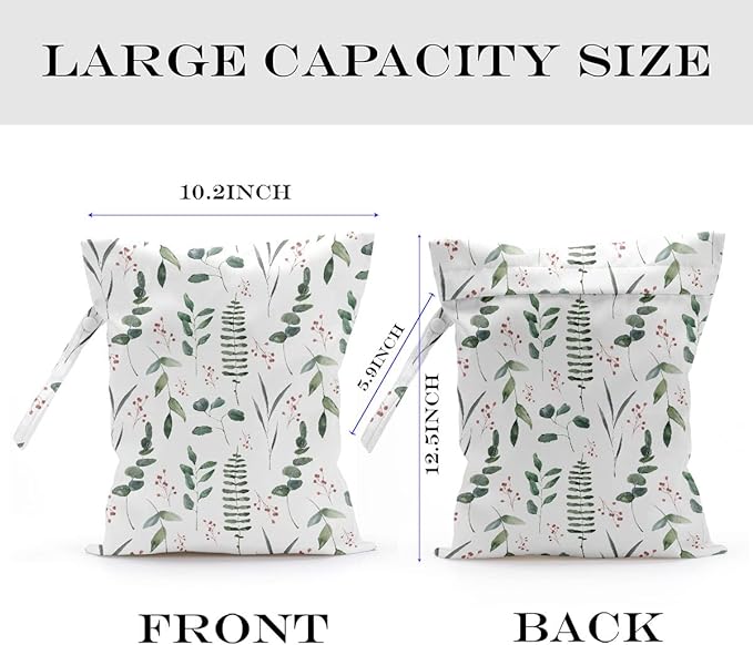 2 Pcs Wet Bag, Wet Dry Bag, Wet Bag for Swimsuit, Travel, Beach, Pool, Diapers, Dirty Yoga Gym Clothes, Toiletries, Makeup Bag, Cheetah Leopard Print Leopard Lover Gift for Birthday.