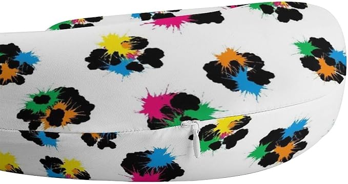 Soft Polyester Travel Neck Pillow, Rainbow Cheetah Leopard Print U-Shaped, Cervical Support Compact for Bus Airplane Rest, Machine Washable Breathable Design