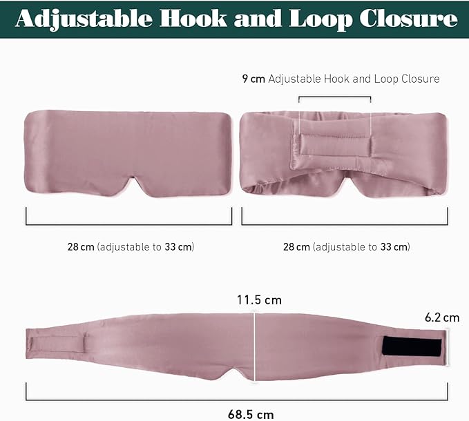 Joyhabit Silk Sleep Mask for Women and Men, Blush Pink, Luxurious Comfort for Relaxation & Beauty Sleep, Ultra Soft & Breathable, Protects Hair & Skin