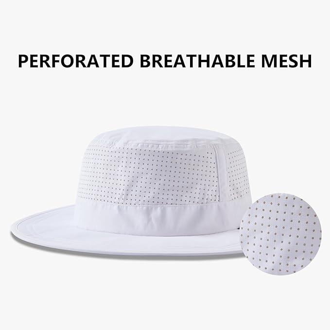 UPF 50+ Bucket Sun Hat with Laser Perforated Mesh Cooling Adjustable Breathable Lightweight for Outdoor Men Women