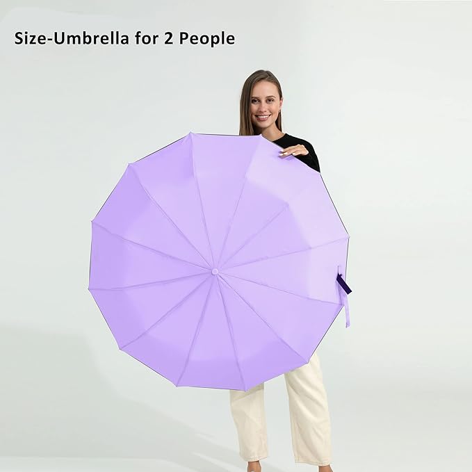 BAODINI Windproof Compact Rain Umbrella for Travel 42/46 Inch Premium Fabric Auto Open Perfect for Purse and Backpack Portable Umbrella for Women and Men