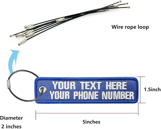 Personalized Luggage Tags, Customize Your Text, Double-Sided Embroidery, Key Tag Travel Luggage Labels for Suitcases Backpacks Handbag