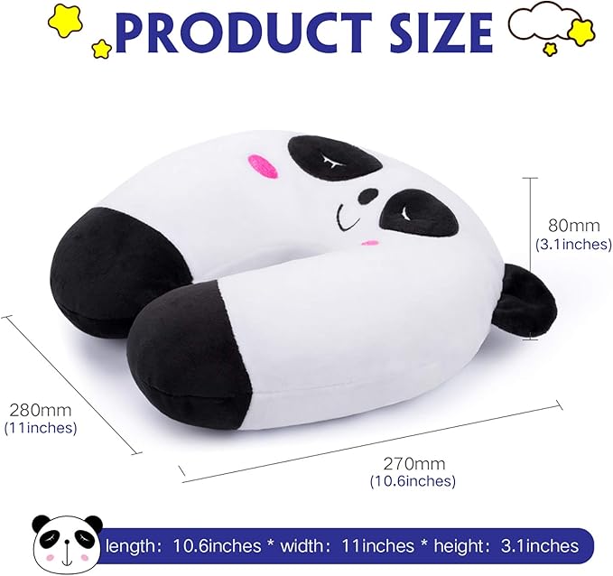 H HOMEWINS Travel Pillow for Kids,Toddler Neck Pillow Cute Animal Neck Head Chin Support Travel Accessories for Airplane, Car, Train,Recline