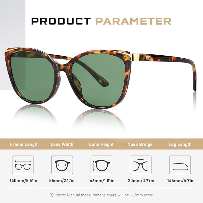 Trendy Cat Eye Sunglasses for Women Fashion Cateye UV400 Protection Glasses CL22017