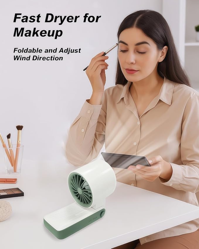 Portable Handheld Cooling Fan Rechargeable 10000mAh, Foldable Powerful Winds Mini Turbo Fans, 199 Speed, Digital Display for Travel Camping Outdoor