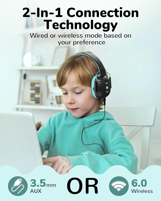 Kids Noise Cancelling Headphones, Sound Proof Ear Protection, 29dB SNR Noise Reduction Bluetooth 6.0 Earmuff, 94dB Lock - 80H Playtime, Hearing Protection for Autism, Shooting Gun Range(Black)