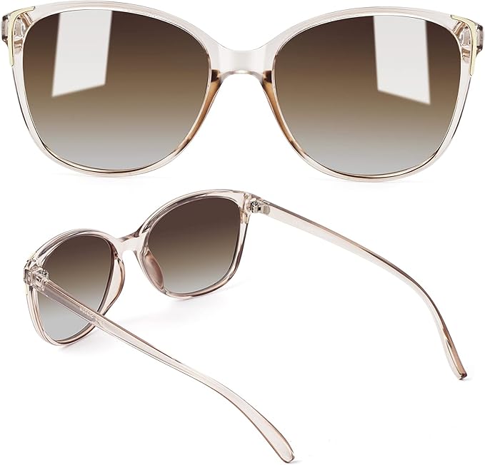 Face Shadow Polarized Sunglasses for Women, Cat Eye Sunglasses for Small Face Ladies Ultralight UV400 Protection