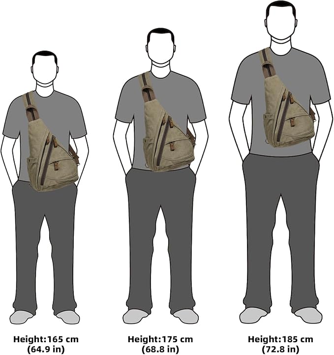 KL928 Canvas Sling Bag - Small Crossbody Backpack Shoulder Casual Daypack Rucksack for Men Women(Large Version)