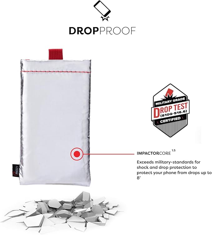 PHOOZY Apollo Thermal Phone Case | Insulated Phone Pouch Extends Battery Life 3X in Freezing Weather | Cold Resistant Drop Protection | Military Grade Water Resistant | Large | Silver