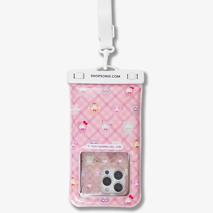 Sonix x Sanrio Waterproof Phone Pouch - Floating Phone Case Dry Bag w/Crossbody Lanyard - Beach Cruise Travel Essentials - Compatible w/All Devices, Touchscreen Friendly | Hello Kitty Latte Bears