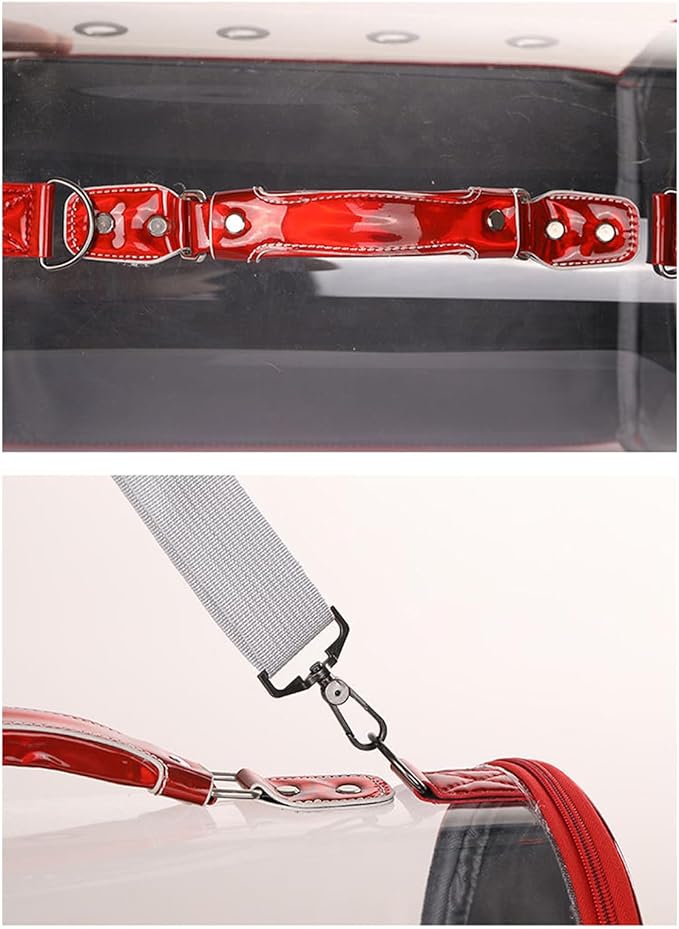 Transparent Capsule Pet Handbag Large Capacity Cat Dog Carrier Two Side Ventilation Holes Portable Travel Carrier for Cats Dogs Lightweight Durable Acrylic Polyester Material