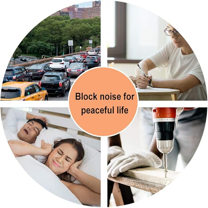Foam Corded Ear Plugs 100 Pair - 32dB Noise Cancelling Shooting Hearing Protection for Noise Reduction Construction Work Safety Mowing Industrial - Disposable Ear Plugs with Cord Bulk