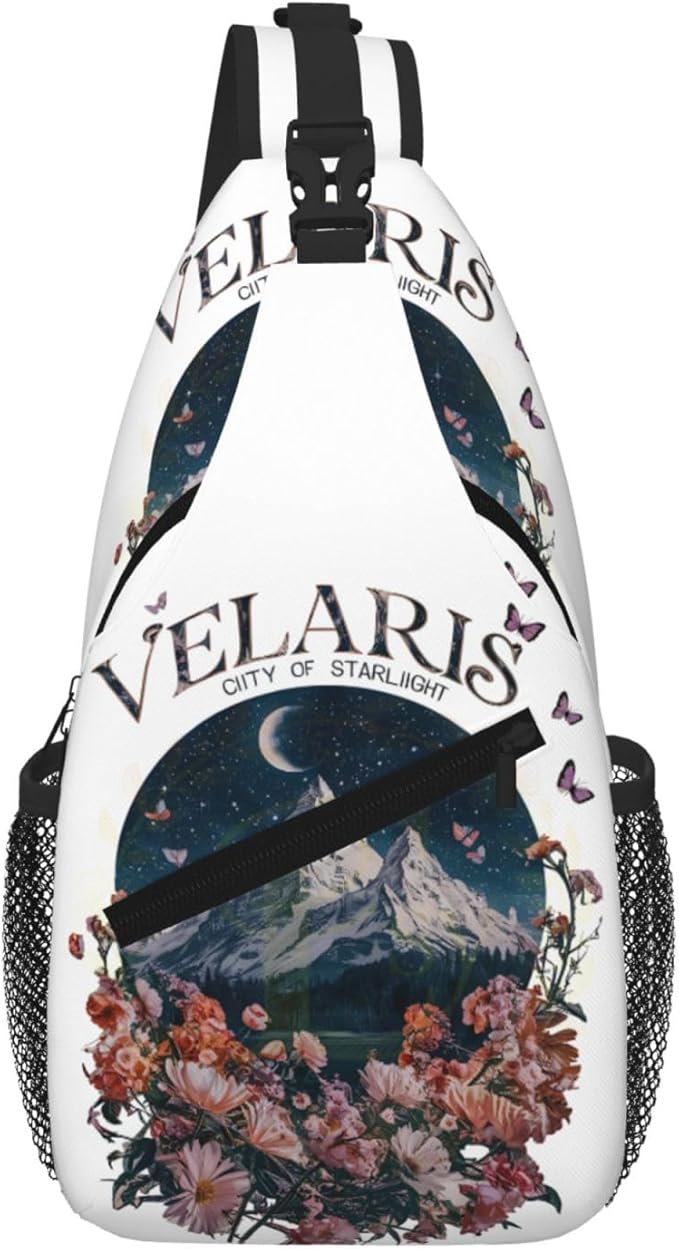 Velaris The City Of Starlight - The Night Court Fantasy Aesthetic Crossbody Bag Trendy Sling Bag Bakpack Casual Chest Bags Daypack For Hiking Walking Travel Running(4)