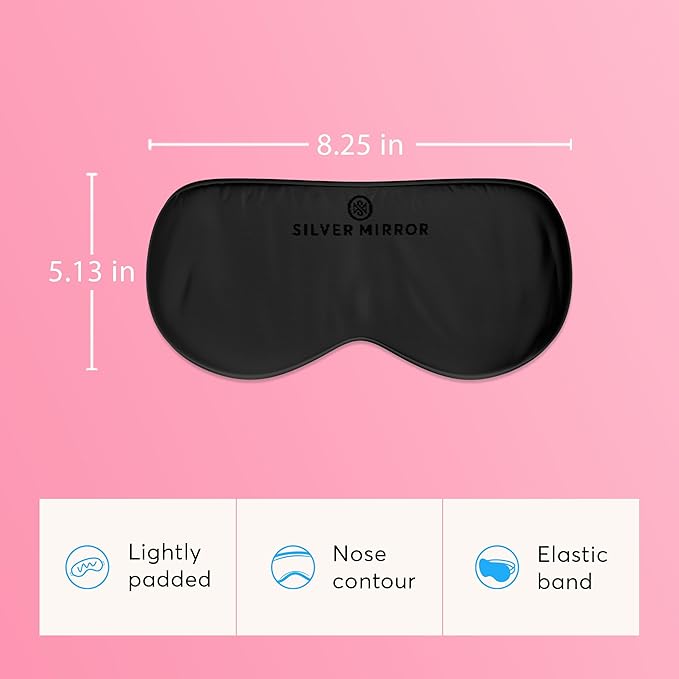 Silk Sleep Essentials Set in Black: Pillowcase and Eye Mask, 25" x 19.5" Fits Standard Queen Pillow, 22mm 6A Grade, for Gentle Sleep, Anti-Breakage, Tangles, Creases, and Wrinkles