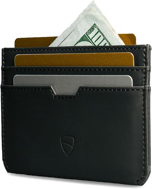 Vaultskin MOORGATE Slim Card Holder - Minimalist Leather Wallet, RFID Blocking Sleeve, Fits Front Pocket, for Men and Women