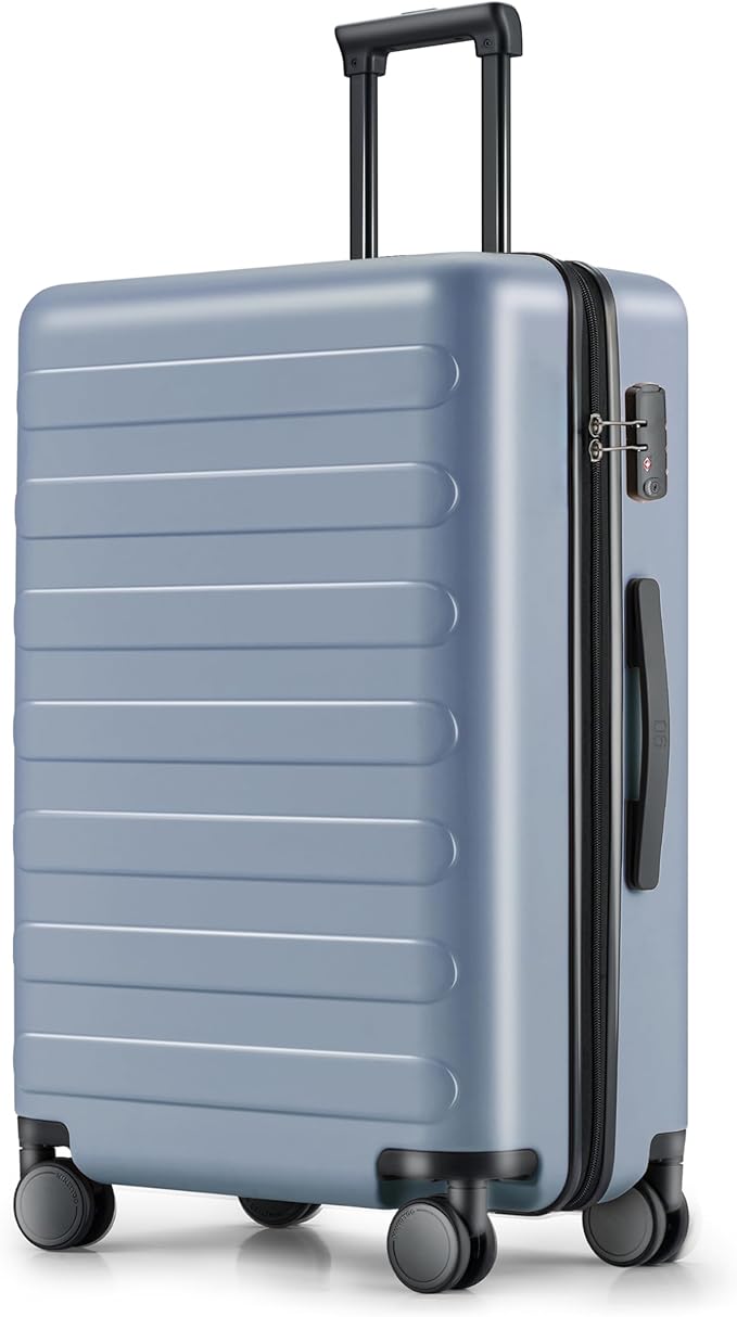 NINETYGO Medium Checked Luggage 24 Inch, Checking In Luggage with Smooth Spinner Wheels, Lightweight, Hard Shell PC Suitcase, Lightweight Travel Luggage, TSA Approved (Shadow, Rhine Basic)