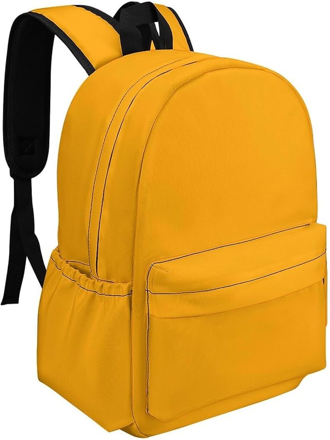 Orange Backpack Adult Travel Daybag for Women Men College Backpack for Vacation Hiking Camping Bag