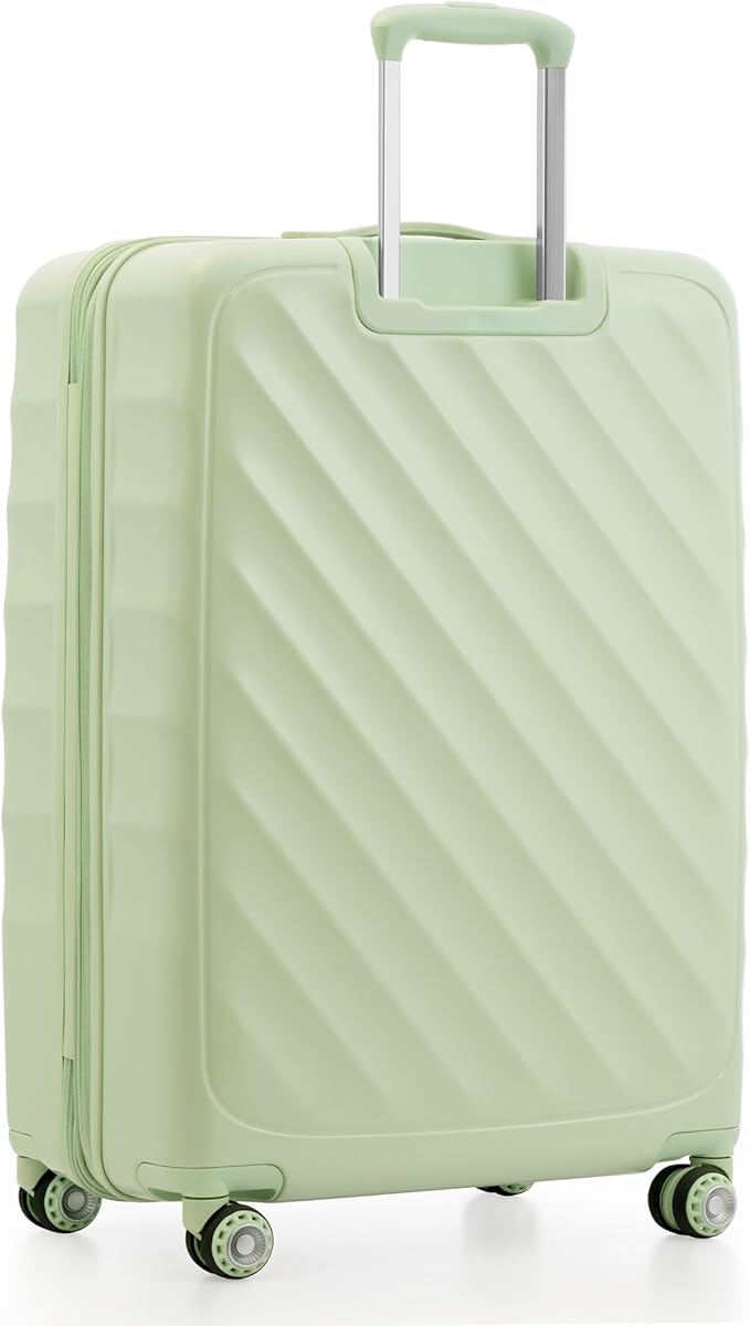 Traveler's Choice Elm Expandable Spinner Luggage Set, Glossy Mint, 29" Checked