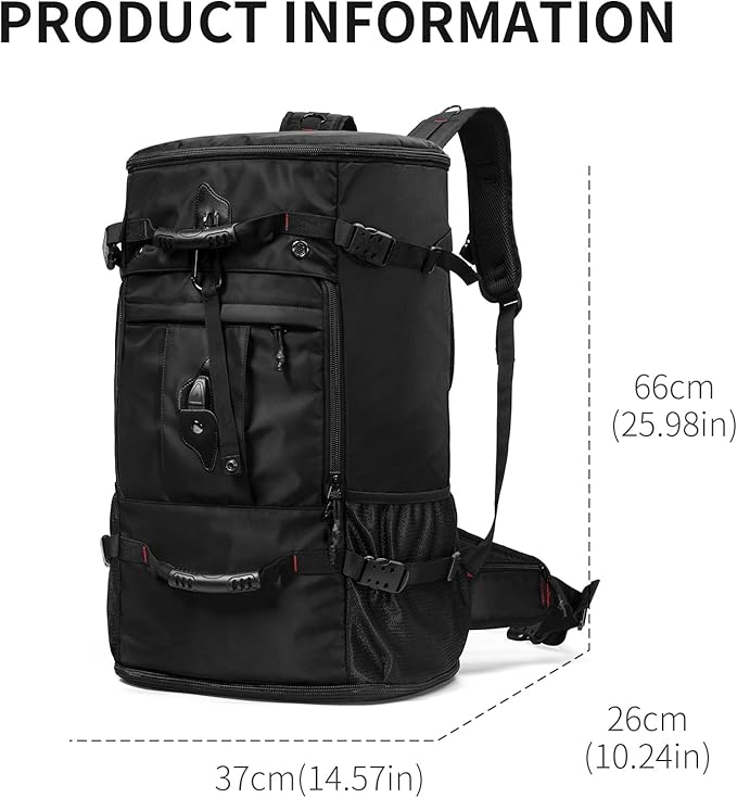 Large Capacity Backpack For Travel Hiking Sports (BLack 1056X, Extra Large)