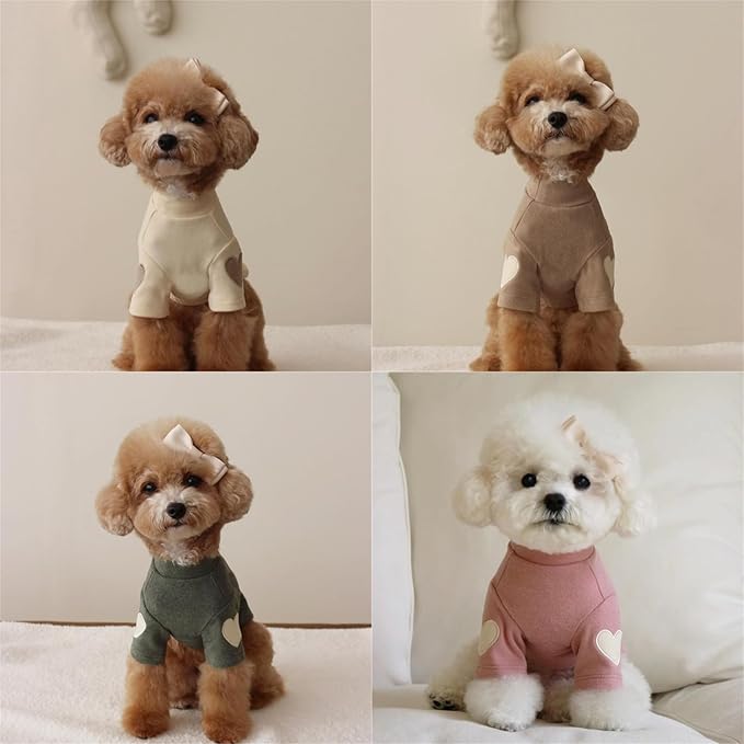 Dog Heart Heart Sweatshirt for Small to Large Dogs Soft Solid Color Apparel Thick Coats Embroidered Pajamas Puppy Hoodie