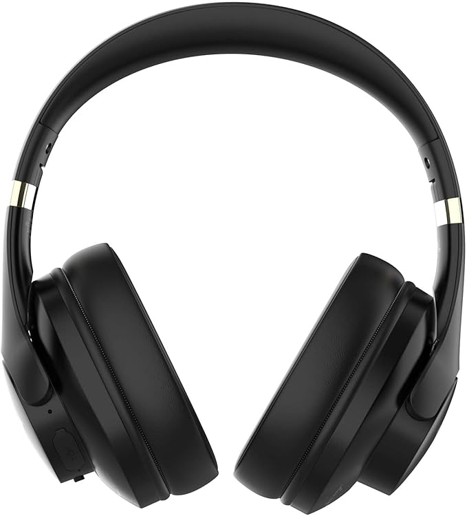 Riwbox NC3 Noise Cancelling Headphones,Bluetooth Over Ear Wireless Headphones,60H Playtime,Hi-Res Audio, Foldable,Bluetooth V5.4,Comfort&Immersion for Work,Commuting (Black)