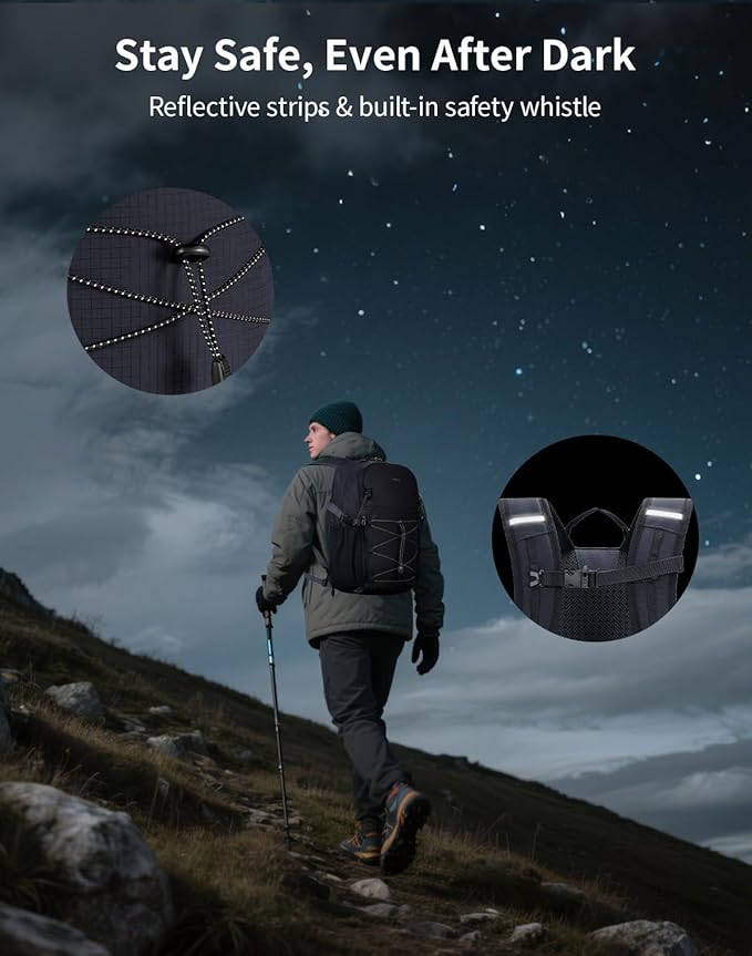 ECOHUB Small Hiking Backpack for Men Women, 20L Lightweight Travel Backpacks Water Resistant Camping Cycling Hiking Daypack