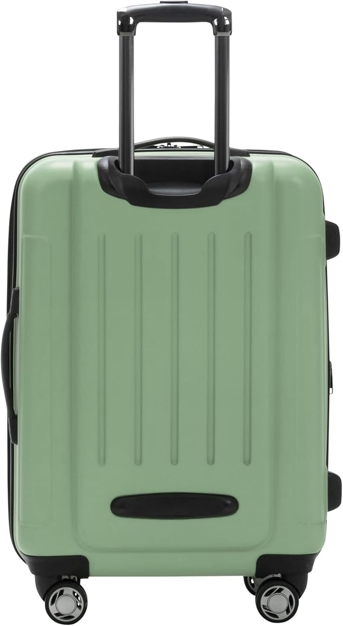 Kenneth Cole REACTION Renegade Luggage Expandable 8-Wheel Spinner Lightweight Hardside Suitcase, Seafoam, 24-Inch Checked