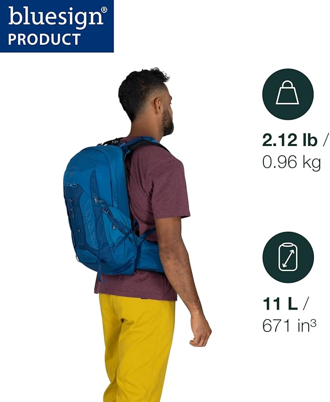 Osprey Talon 11L Men's Lightweight Hiking Backpack - Small Daypack for Travel & Camping, Green Canopy