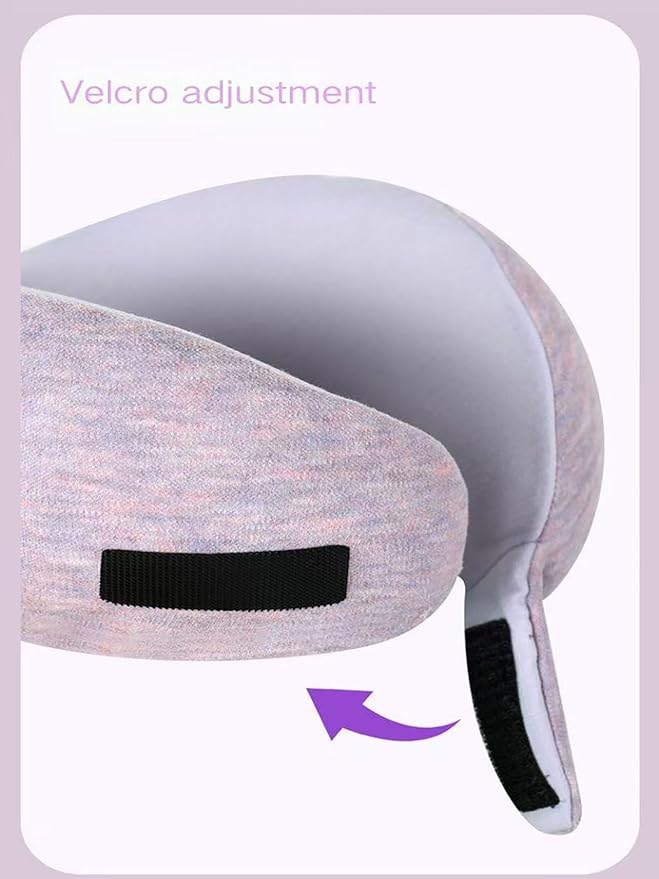 Kids Memory Foam Travel Neck Pillow, 360° Support,Travel U-Shaped Airplane Pillow, Foldable，Suitable for Commuting, Flying, Working, and Living at Home (Smoky Purple)