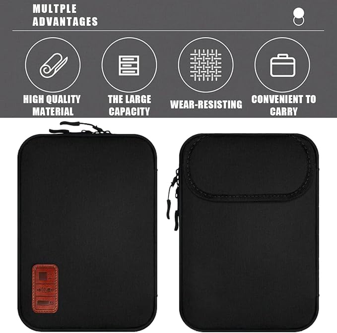 Travel Cable Organizer Pouch Electronic Accessories,Travel Essentials,Cord Organizer Storage Bag For Cord, Charger, Phone, Earphone,SD Card,Black
