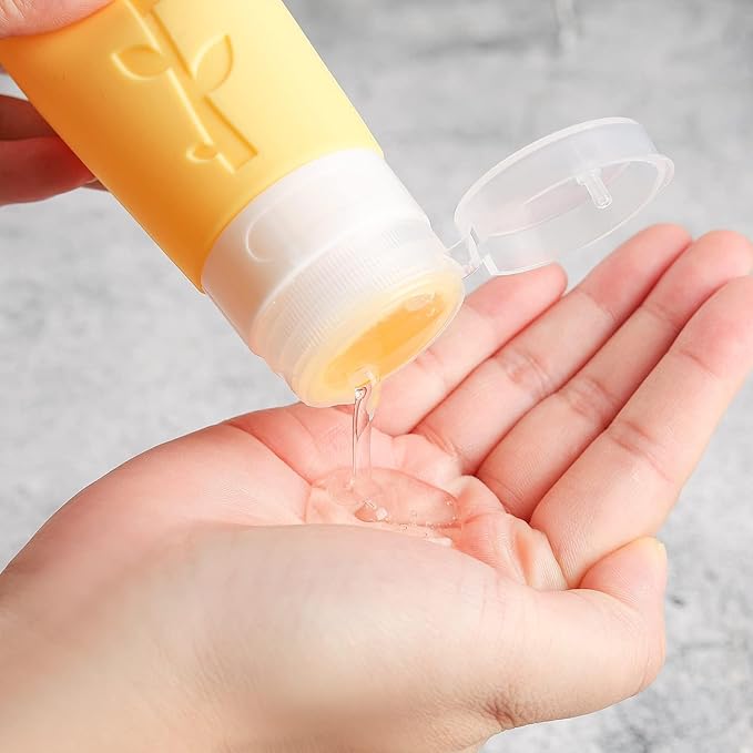 16 Pack Travel Bottles Set - TSA Approved Leak Proof Silicone Squeezable Containers for Toiletries, Conditioner, Shampoo, Lotion & Body Wash Accessories (White)