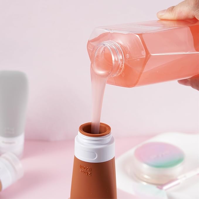 INSFIT Portable Travel Bottles, TSA Approved Leak Proof Containers for Toiletries, BPA Free Refillable Accessories for Shampoo, Body Wash, Liquids (4 Pack)