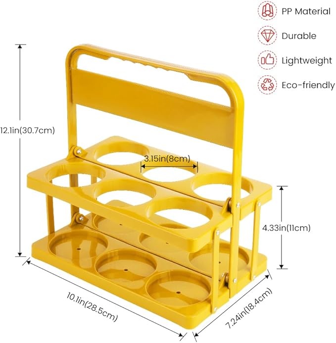 musbus Reusable Drink Carrier with Handle for Delivery Drivers, Portable Cup/Coffee Holder Accessories for Delivery, Foldable Drinks Caddy with Tray, Car Durable Plastic Festive Bottle, Vacation