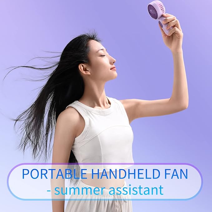 Mini Portable Fan 6 Pack, Cute Handheld Battery Operated Lightweight Small Personal Fans with 3 Speeds and USB Rechargeable Eyelash Fan for Stylish Girl Kids Women Men Office Outdoor Travel Camping