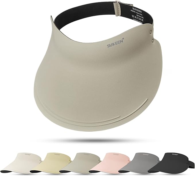 Sukeen Wide Brim Sun Visor Hat for Women Men,UPF50+ Seamless Sun Hats Foldable Ponytail Beach Hats for Daily Outdoor Sport