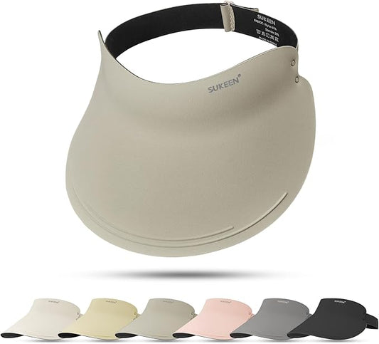 Sukeen Wide Brim Sun Visor Hat for Women Men,UPF50+ Seamless Sun Hats Foldable Ponytail Beach Hats for Daily Outdoor Sport
