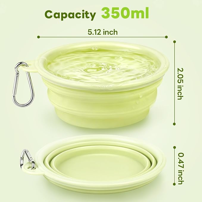 Collapsible Dog Water Bowls for Travel,Portable Dog Bowls with Hook 350ML 2 Packs,Outdoor Pet Feeding Bowls, Pet Essentials