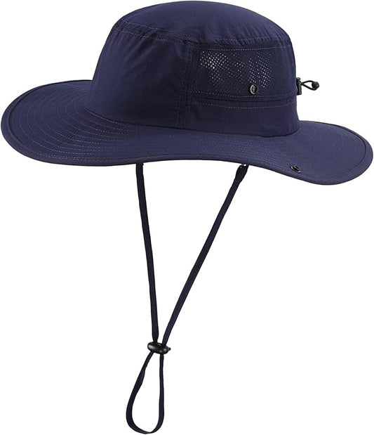Home Prefer UPF50+ Mens Sun Hat Wide Brim Womens UV Protection Beach Bucket Hat for Fishing Hiking Snap Up Cowboy Hat
