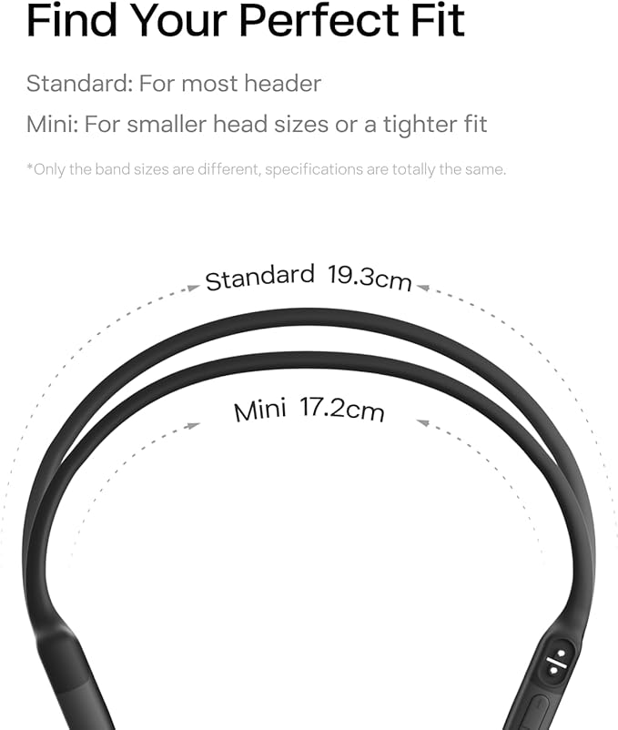 SHOKZ OpenRun Mini-Bone Conduction Headphones,Open-Ear Bluetooth Wireless Sport Headphones for Running & Workout,Sweat Resistant, Long 8H Playtime,Mic,with Hair Band-Black