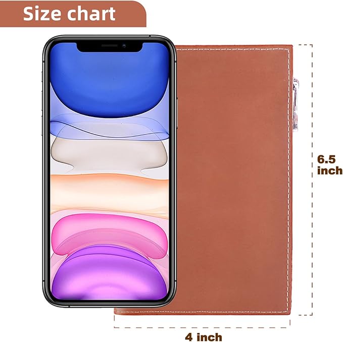 Real Leather Wallet Slim RFID Blocking Passport Holder Travel Document Organizer Blue (Brown)