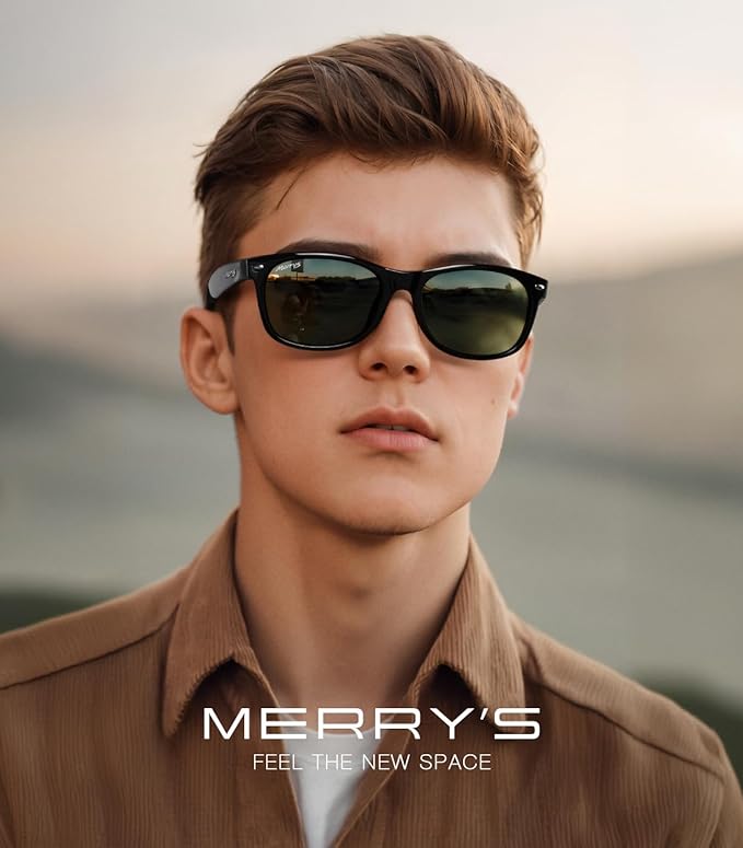 MERRY'S Polarized Unisex Shades Sunglasses for Men and Women Vintage Polarized Sun Glasses Mirror Lens