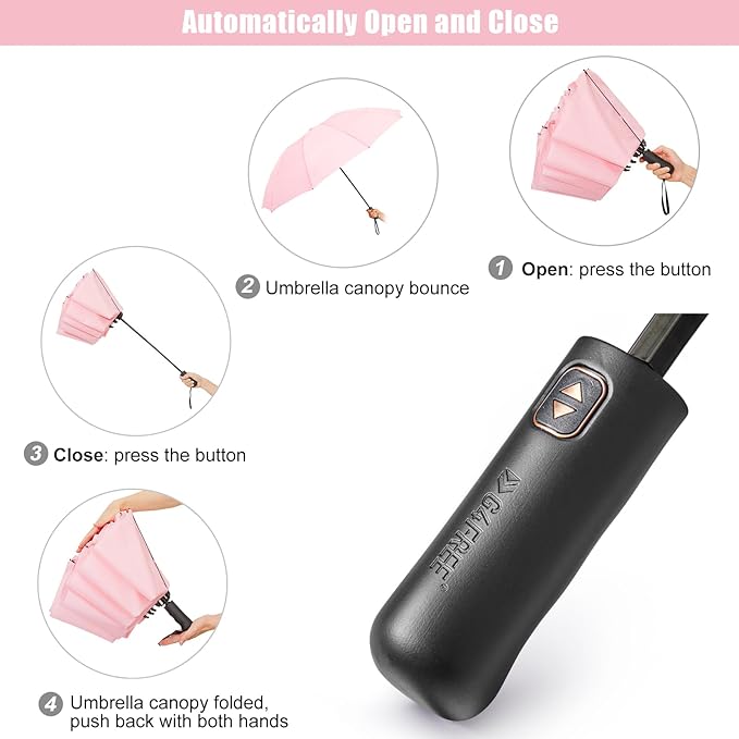G4Free 42/46/54/62 Inch Large Golf Umbrella Compact Reverse Travel Umbrella 10 Ribs Windproof for Rain Double Canopy Automatic Open Close
